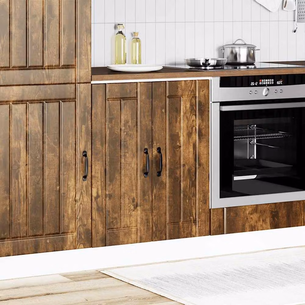 Berkfield Home Lucca Smoked Oak Sink Base Cabinet in Brown – 2