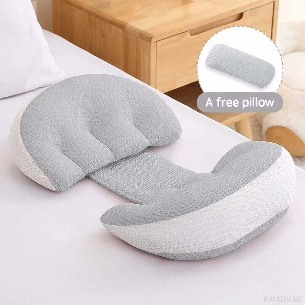 PAWNORA Grey Semicircular Contoured Pregnancy Waist Support Pillow for Back and Abdomen Support – 2
