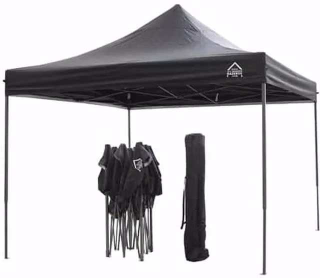 All Seasons 3x3 m Pop Up Gazebo in White and Black with Steel Frame