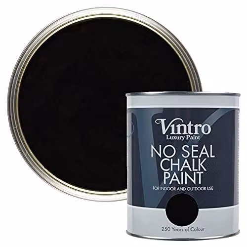 Vintro No Seal Chalk Paint in Jet Black, 1 Litre – 1