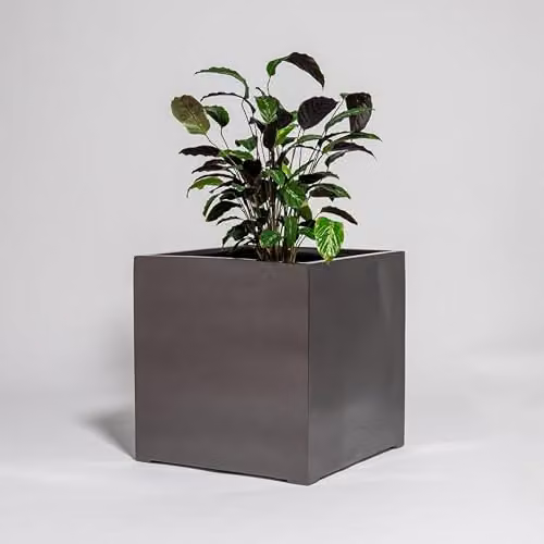 Primrose Grey Polystone Cube Planter Tub W/D/H: 60 x 60 x 60 cm