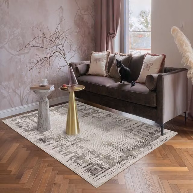 Desire Rugs Mayfair Modern Croc Design Living Room Area Rug in Grey, W: 160 cm, L: 230 cm