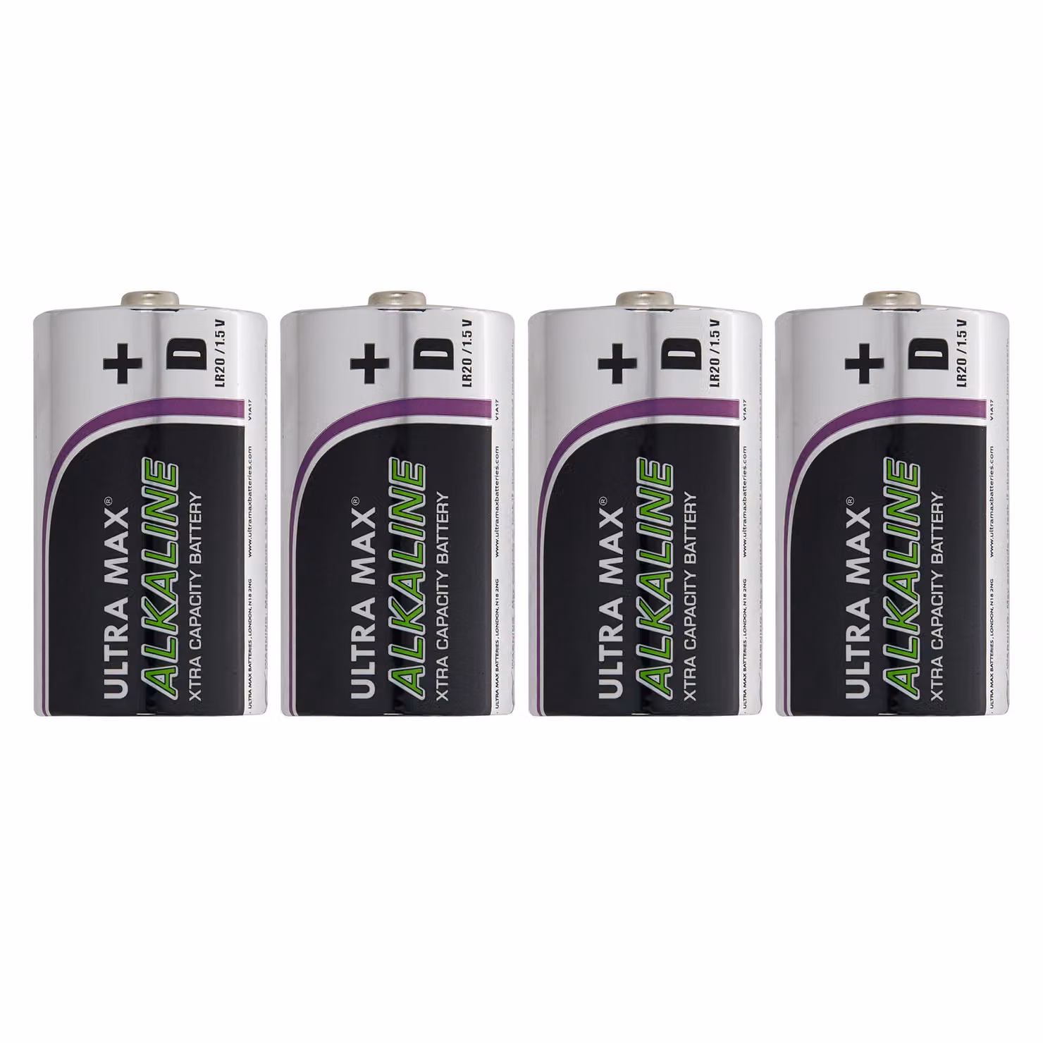 Lights4fun Silver D Ultra Alkaline Batteries, Pack of 4