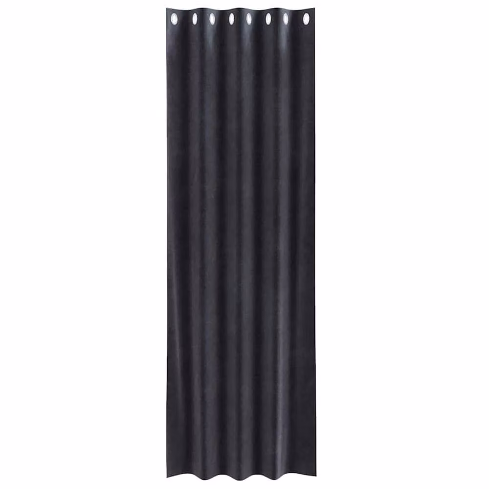 Berkfield Home Dark Grey Velvet Blackout Curtains with Eyelets, 2 Pack, W: 140 cm, H: 260 cm – 4