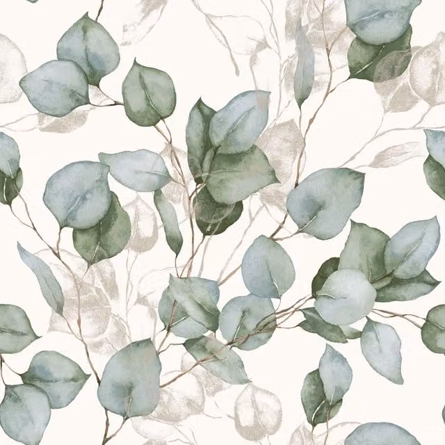 World of Wallpaper Eucalyptus Botanical Floral Wallpaper in White