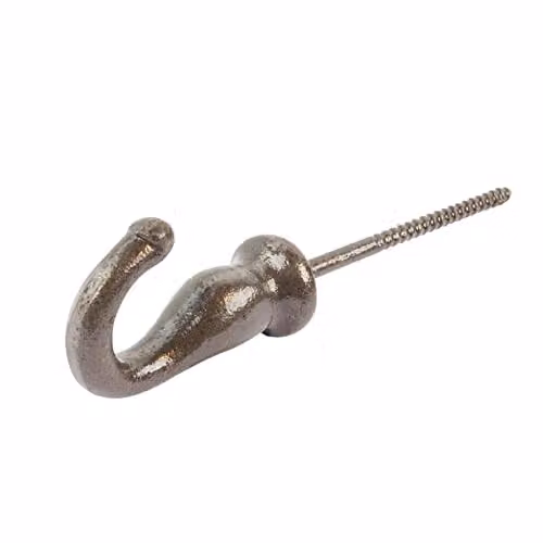 Hammer and Tongs Matt Black and Grey Powder-Coated Iron Screw Eye, W: 20.0 mm, H: 35.0 mm