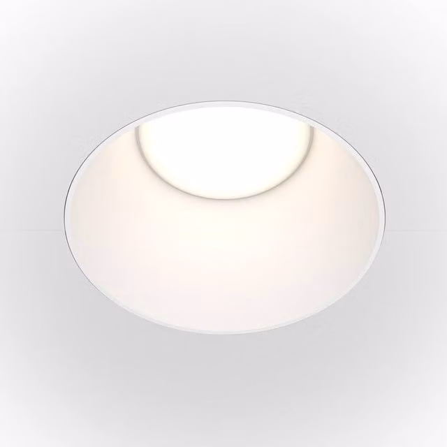 Maytoni Share Round Recessed Downlight, White, Adjustable GU10