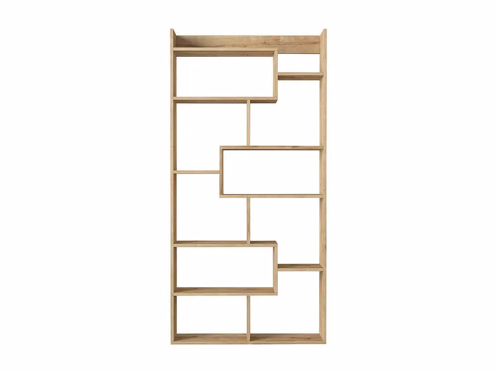 Vente-unique Palerino Shelving Unit with 9 Niches in Light Oak – 2