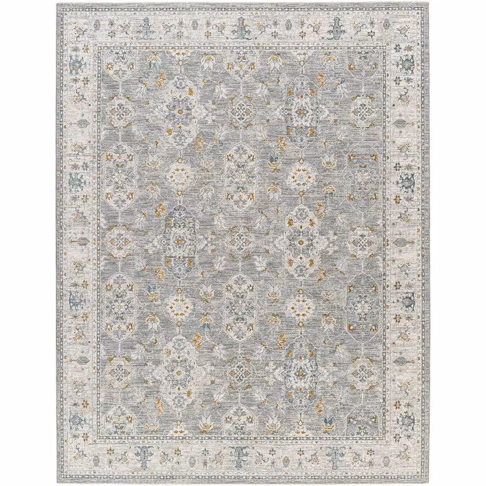Livabliss Dresden Vintage Boho Living and Dining Room Rug in Grey, Yellow and Blue, W: 200 cm, D: 290 cm – 2