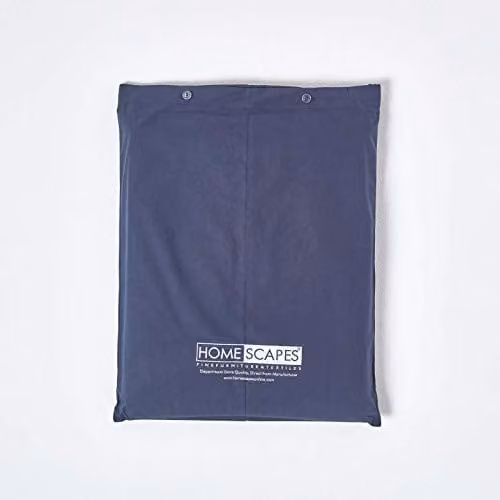 Homescapes Navy Blue Egyptian Cotton Percale Flat Sheet, 200 Thread Count, 200 x 200 cm – 3