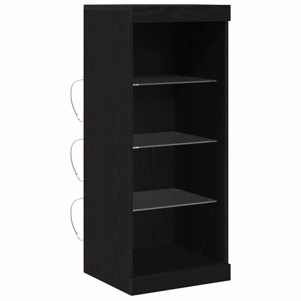 Berkfield Home Modern Black Oak Sideboard with Integrated LED Lights W: 41 cm, D: 37 cm, H: 100 cm – 3