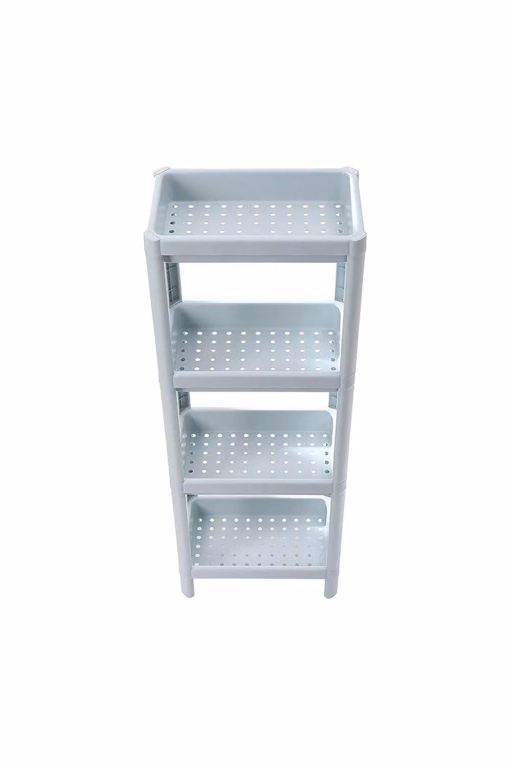 H&O Direct 4-Layer Freestanding Plastic Corner Storage Rack for Bathroom or Kitchen in Light Blue – 2