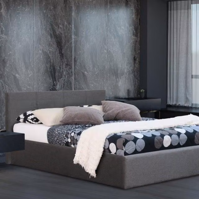 Modernique Bilancio Grey Fabric 5ft King Ottoman Storage Bed W/D/H: 180 x 200 cm