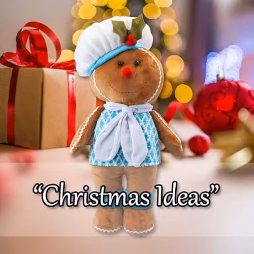 VFM e-Store Christmas Standing Gingerbread Decoration, Blue and Multicolour, H 57 cm x W 32 cm x D 32 cm – 5