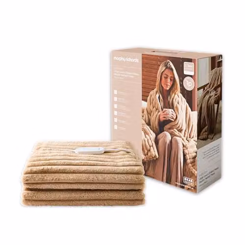 Morphy Richards EverCosy Luxury Striped Fleece Electric Heated Throw, W/D/H: 200 x 180 cm, Mocca/Beige – 10