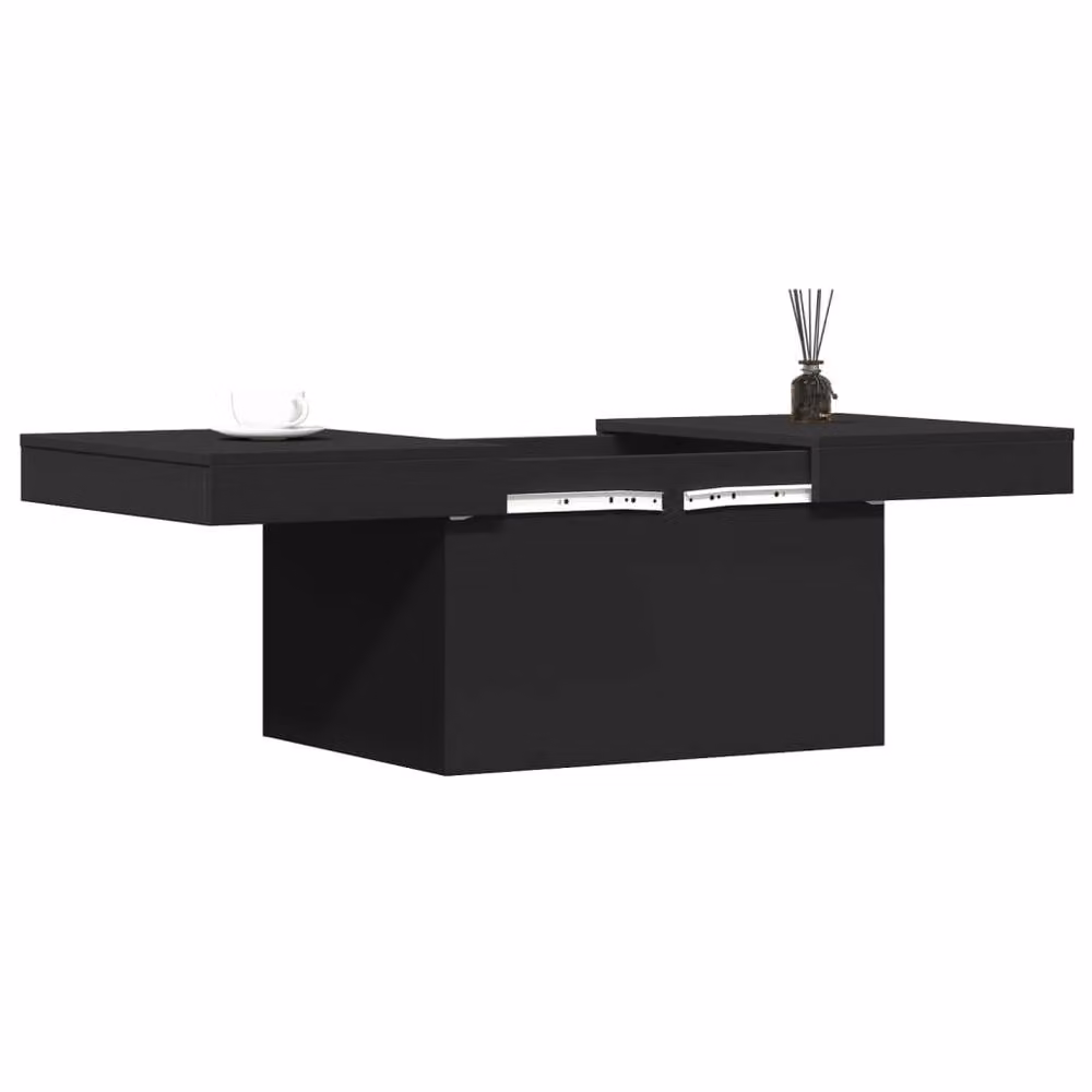 Berkfield Home Modern Black Rectangular Coffee Table in Matt MDF, W/D/H: 80 x 55 x 40 cm – 3