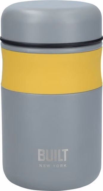 BUILT Food Flask, Grey, 490ml, H x W x D: 15.5 x 9 x 9 cm