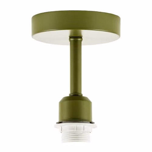 Happy Homewares Industrial Green Metal Ceiling Light Fitting with E27 Holder, W/D/H: 12 x 12 x 17 cm