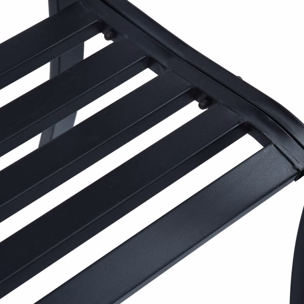 Berkfield Home Durable Metal Garden Bench in Black Steel, W: 125 cm, H: 82 cm, D: 53 cm – 4