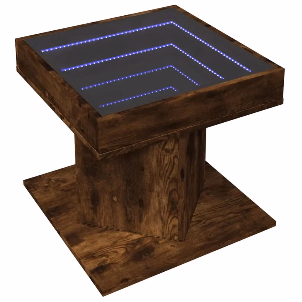 Berkfield Home Modern Square Coffee Table in Brown Smoked Oak, W/D/H: 50 x 50 x 45 cm – 3