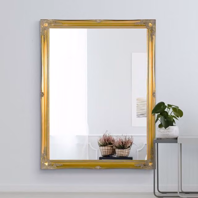 MirrorOutlet Hamilton Vintage Gold Antique Design Rectangular Wide Wall Mirror, W: 137 cm, H: 106 cm