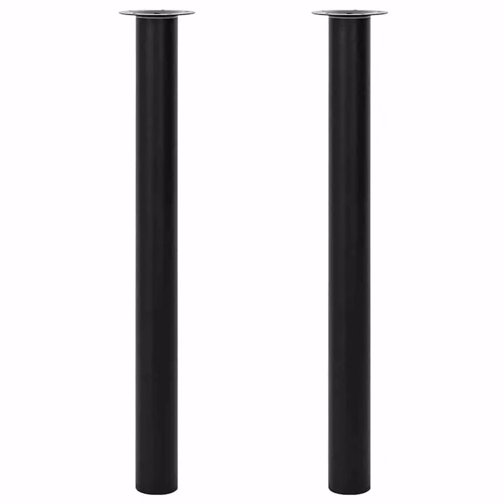 Berkfield Home 2 Pack Telescopic Metal Table Legs in Matt Black, Height: 710 mm - 1100 mm – 2