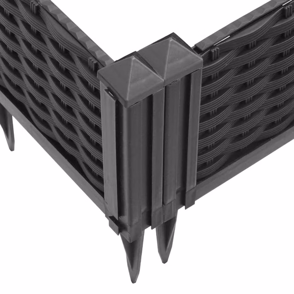 Berkfield Home Beautiful Garden Planter with Pegs, Black, W: 42.5 cm, D: 42.5 cm, H: 28.5 cm – 3