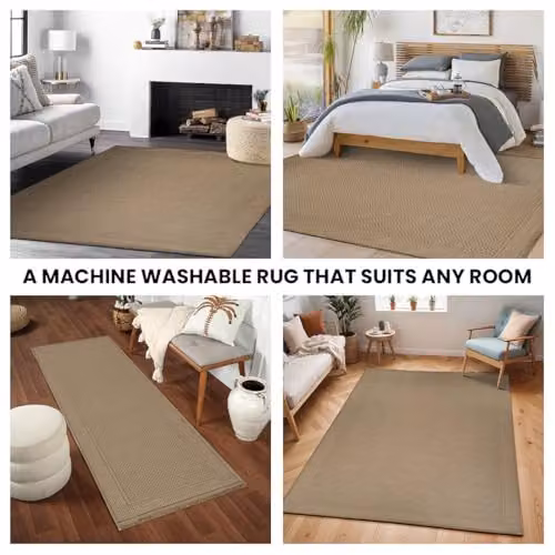 Livabliss Mystery Washable Jute Rug in Beige, W: 78 cm x L: 150 cm – 3