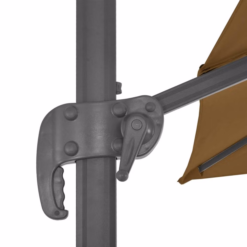 Berkfield Home Cantilever Garden Umbrella with Aluminium Pole, Brown, W/D/H: 300 x 300 x 258 cm – 3