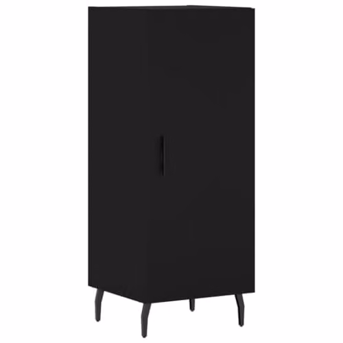 vidaXL Modern Black Sideboard in MDF and Metal, W/D/H: 34.5 x 34.0 x 90.0 cm