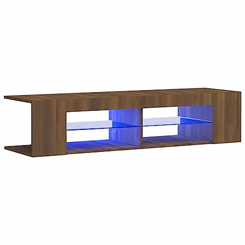 vidaXL Modern TV Cabinet in Brown, W: 135 cm, D: 39 cm, H: 30 cm – 1