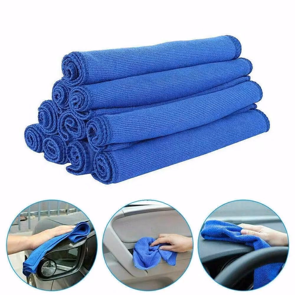NESTLUNE 50 Pack Blue Microfibre Car Detailing Cleaning Cloths, W 100 cm x H 15 cm – 4