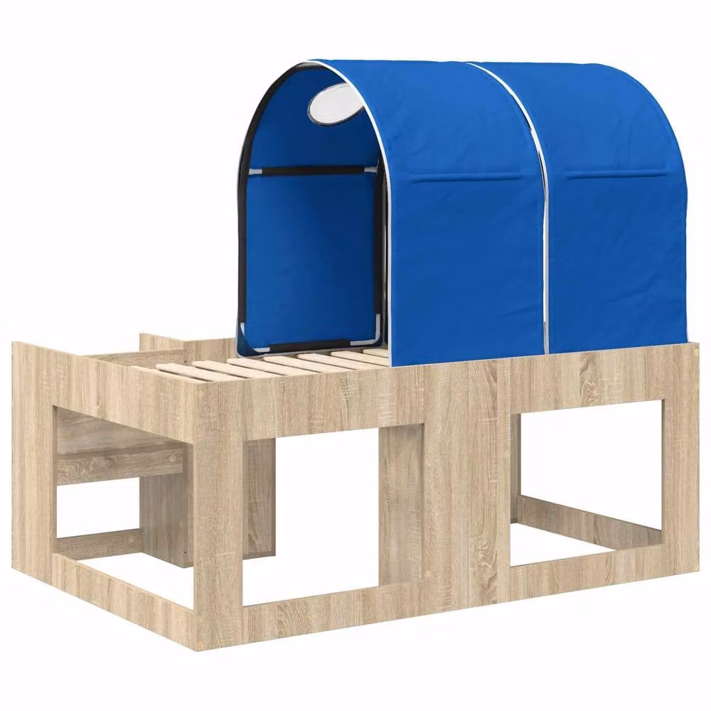 Berkfield Home 3-Piece Bed with Tunnel in Sonoma Oak and Blue Engineered Wood – 3