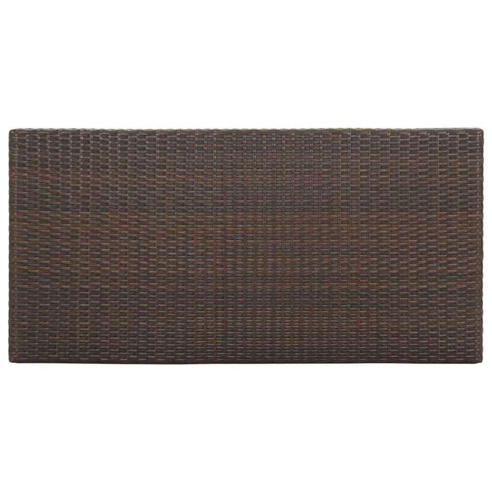 Berkfield Home Bar Table with Storage Rack in Brown Poly Rattan, W/D/H: 120 x 60 x 110 cm – 4