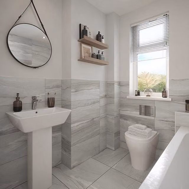 Pack of 4 Johnson Tiles Haven Grey Stone Effect Floor Tiles