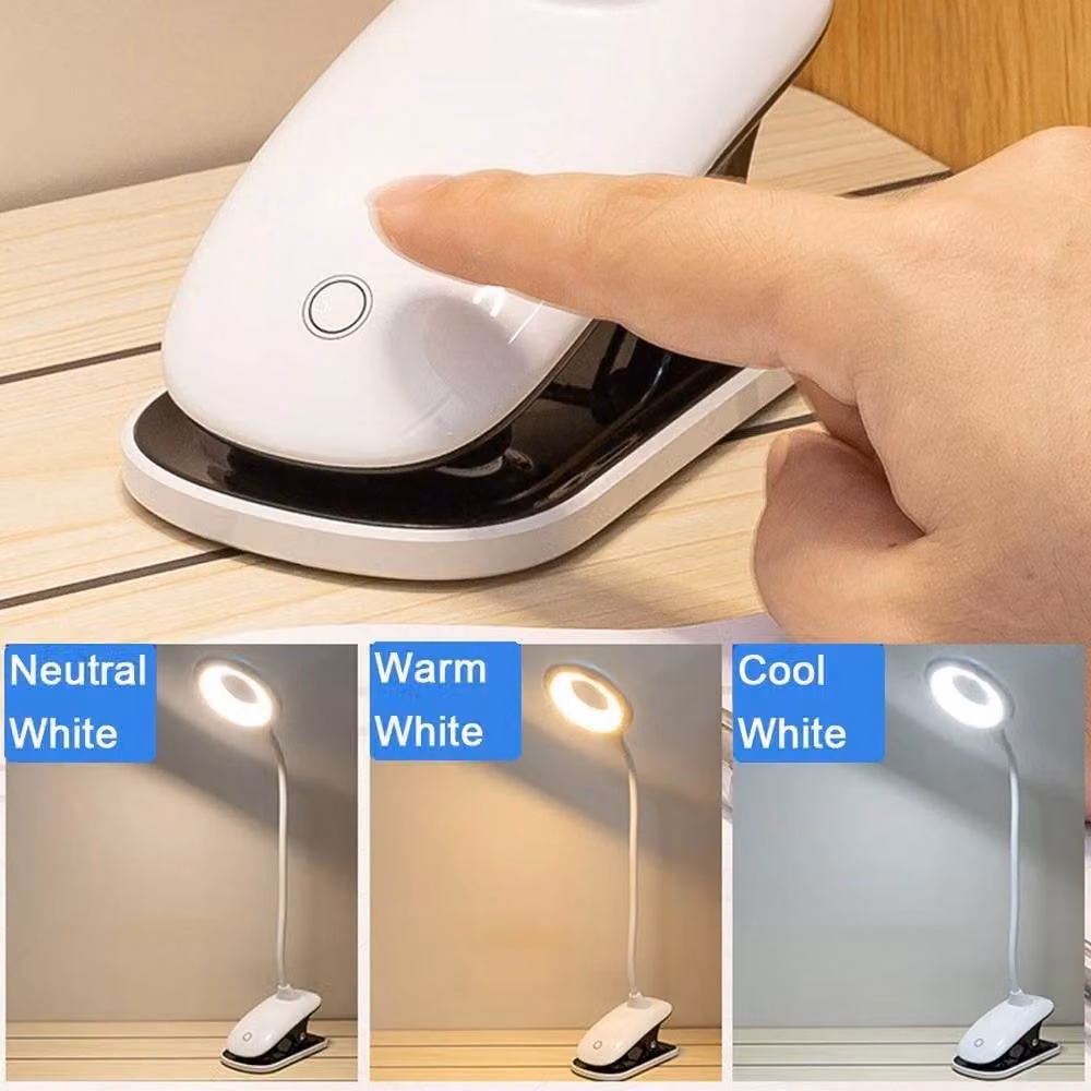 NESTLUNE LED USB Clip On Flexible Desk Lamp in White – 3