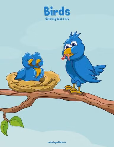 Birds Colouring Book 5 & 6 by Createspace, Multicolour Childrens Paper Book