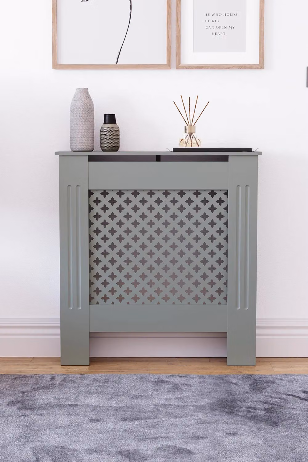 Vida Designs Oxford MDF Radiator Cover, Grey, W: 82.0 cm, H: 78.0 cm, D: 19.0 cm – 3