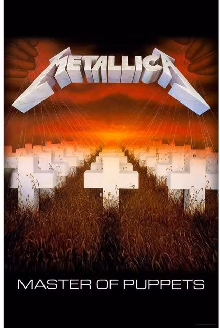 Metallica Master Of Puppets Multicolour Textile Poster in Black