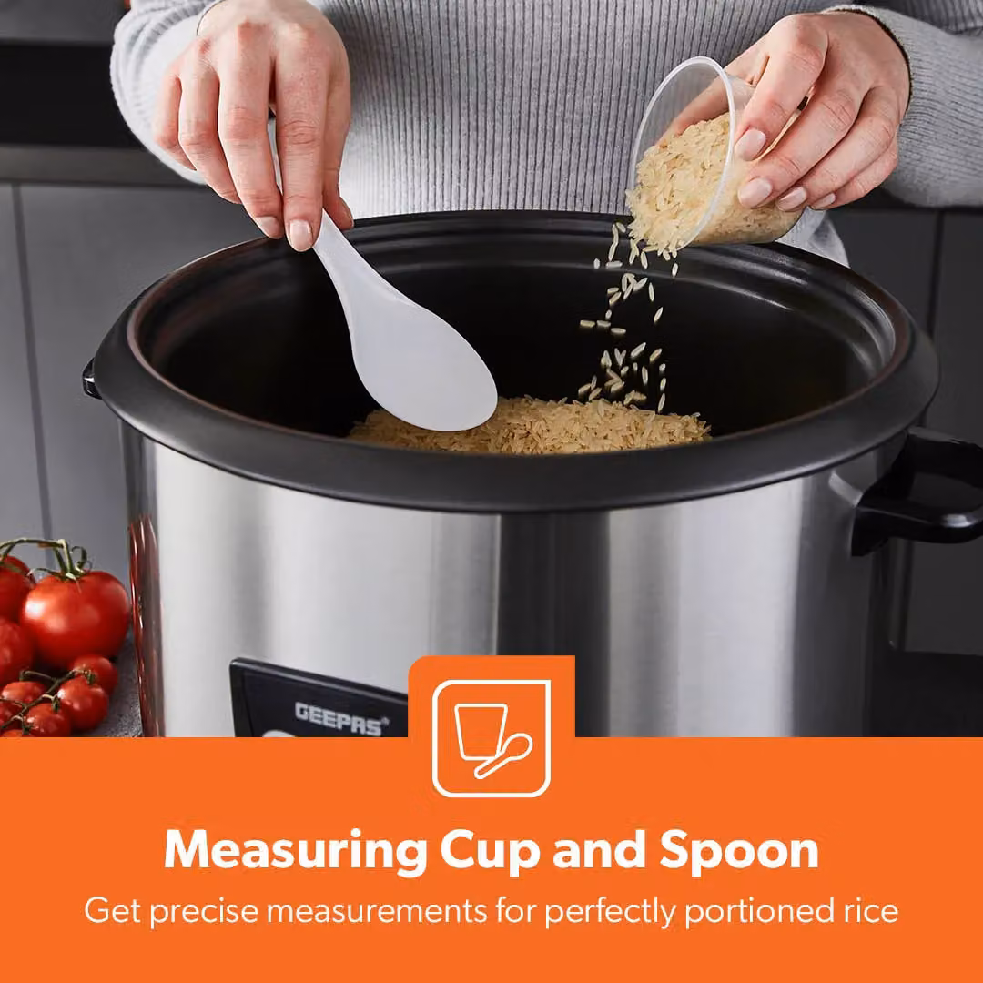 Geepas 2.8L Rice Cooker and Steamer with Keep Warm Function, 1000W, Metallic Silver – 5