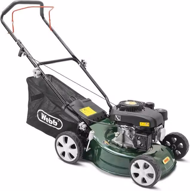 Webb Classic 41cm Petrol Lawnmower in Green with Collection Bag – 1