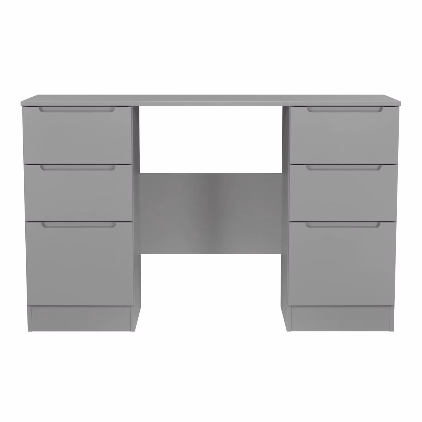 Ready Assembled 2 U Lucca 6 Drawer Kneehole Desk in Dark Grey – 2