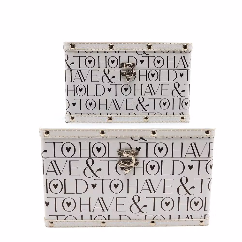 Amore by Juliana Wedding Gift Words Luggage Set of 2 in White – 2