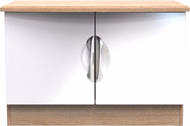 Ready Assembled 2 U Holborn Compact 2 Door TV and Media Unit in White Glossy Finish – 1
