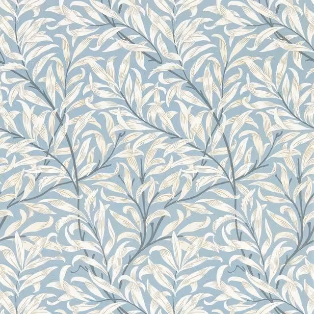 Clarke Clarke Blue Willow Bough Leaf Botanical Floral Art Nouveau Wallpaper