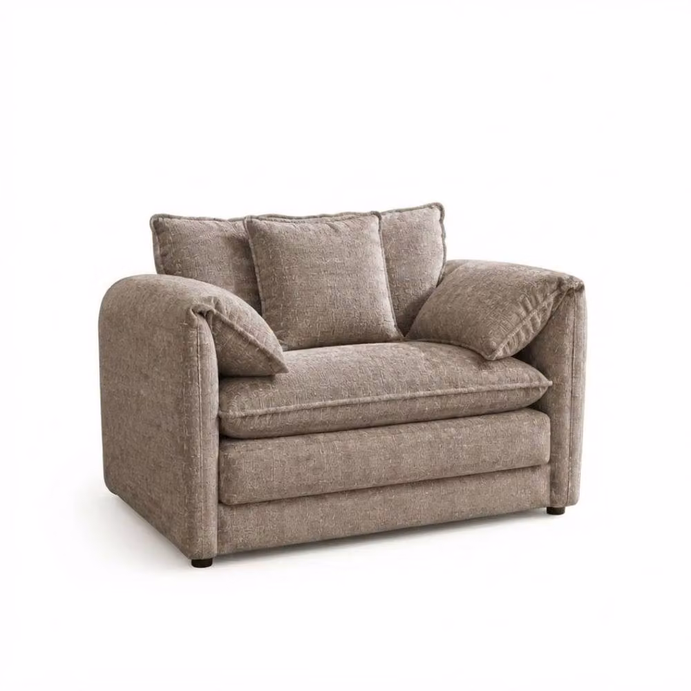 Stratus Interiors Solaya Modern Beige Fabric Sofa with Scatter Cushions – 2