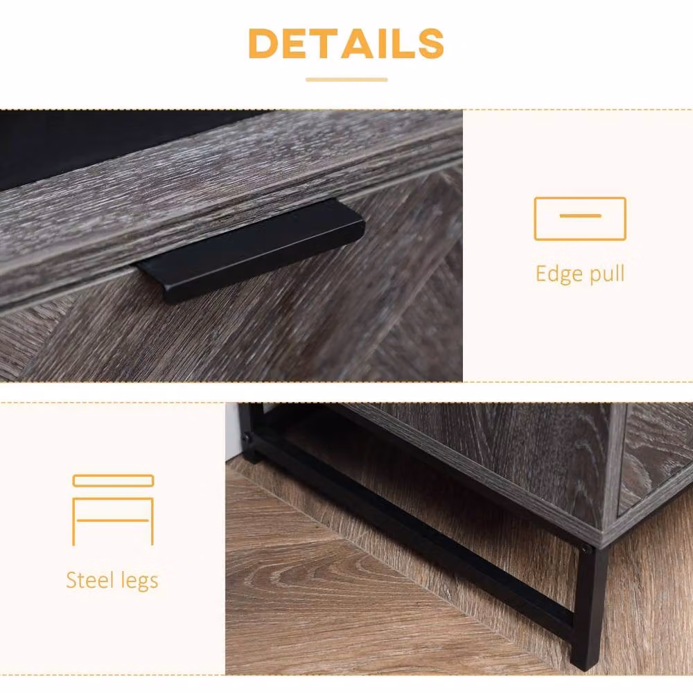 Wyld Haus Halapa Set of 2 Dark Grey Bedside Tables with Drawer and Shelf – 6