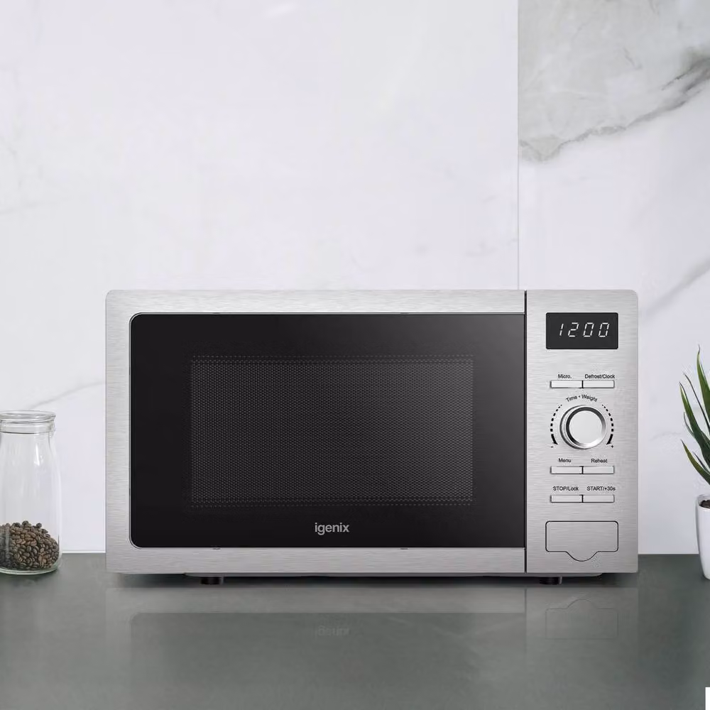 Igenix 20L 800W Solo Digital Microwave in Silver Stainless Steel – 3