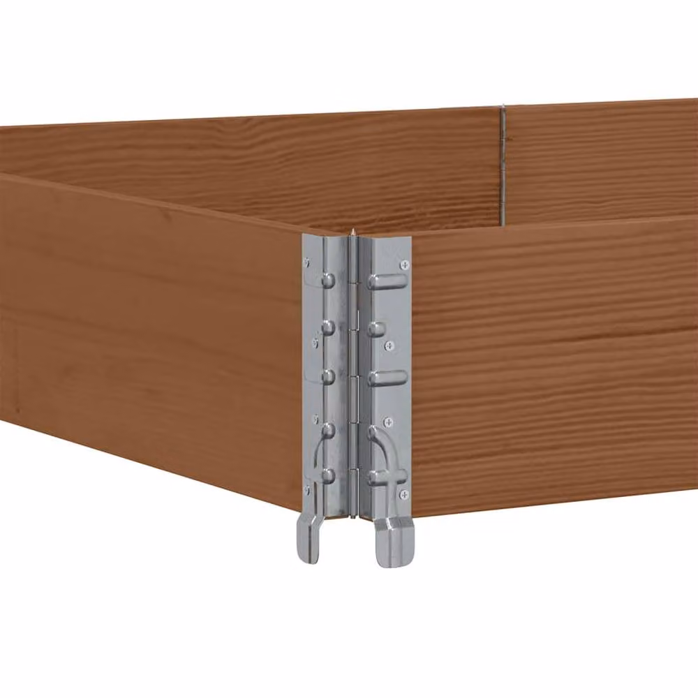 Berkfield Home Garden Brown Wooden Raised Bed Planter with Galvanised Steel, W: 150 cm, D: 100 cm – 3