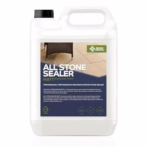 StoneCare4U All Stone Sealer Matt Finish Transparent Exterior Natural Stone Sealant, 5 l – 1
